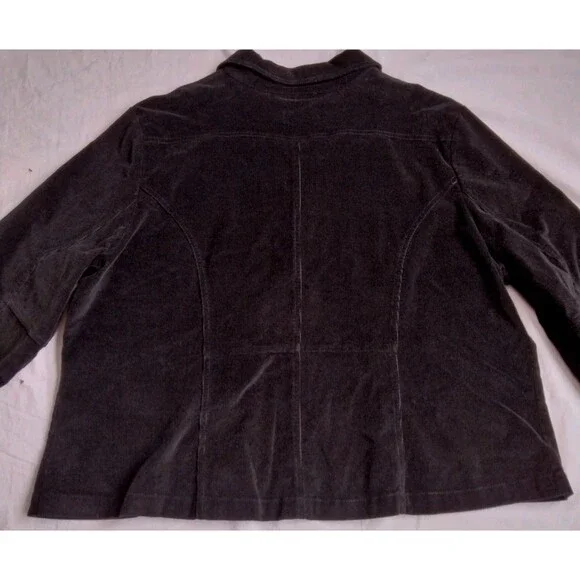 Vintage Gitano Corduroy Blazer Jacket Black Y2K Gilmore Girls Women's Plus 26W - Picture 15 of 15